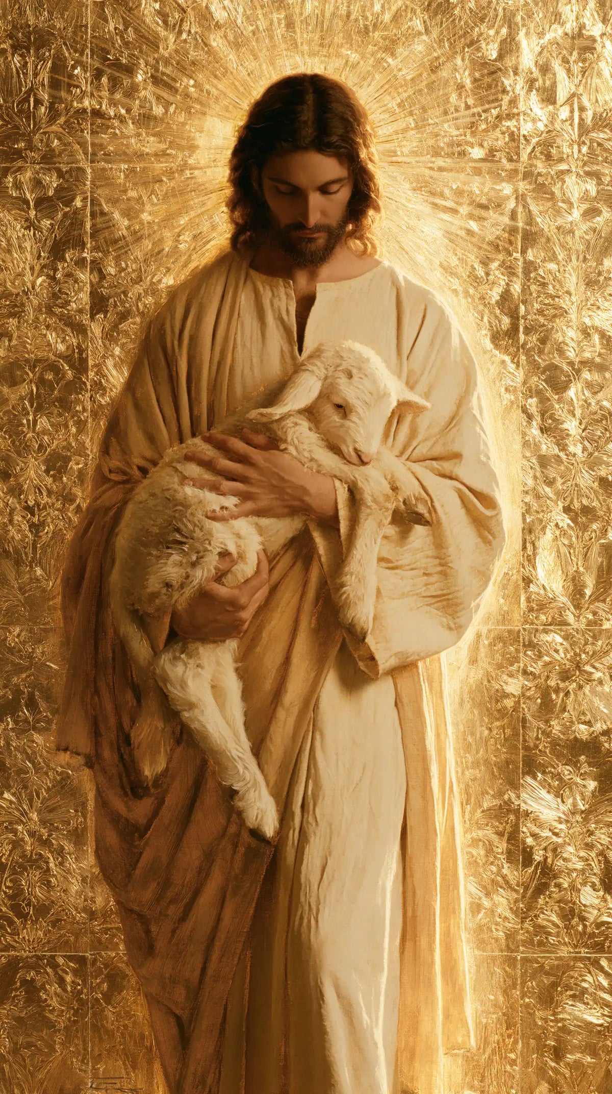 Jesus and the Lamb — The Presence in the Long Golden Glow