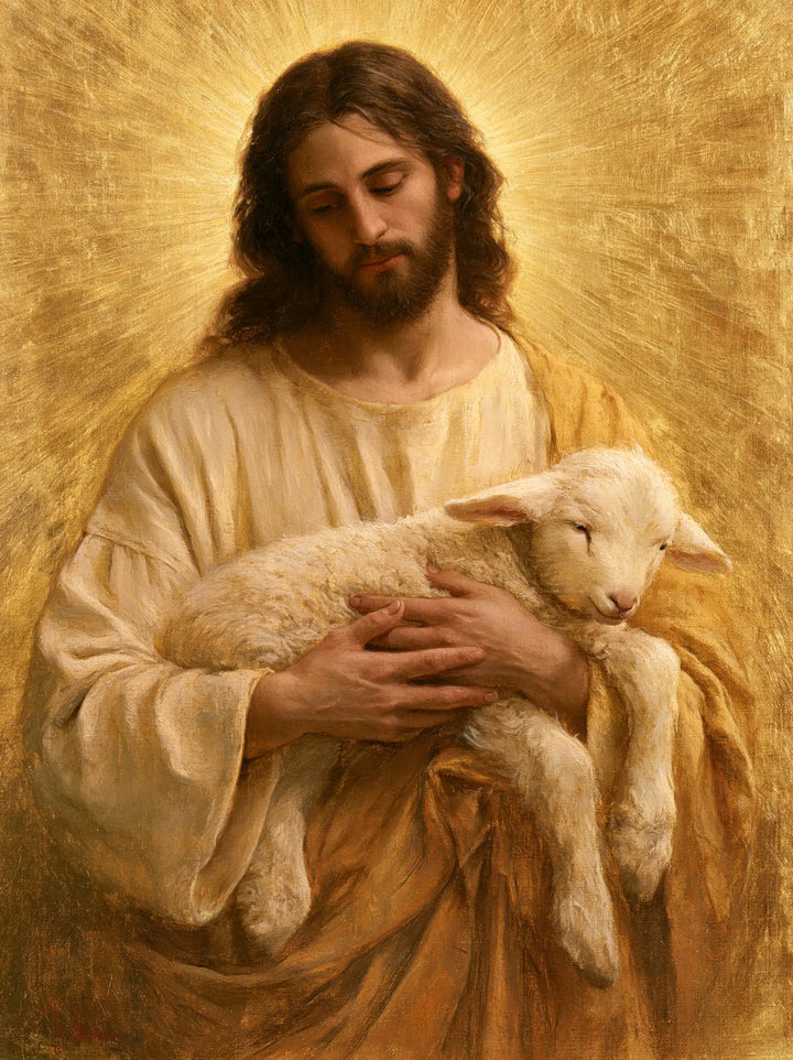 Jesus and the Lamb - Sacred Gold · Portrait n° 9
