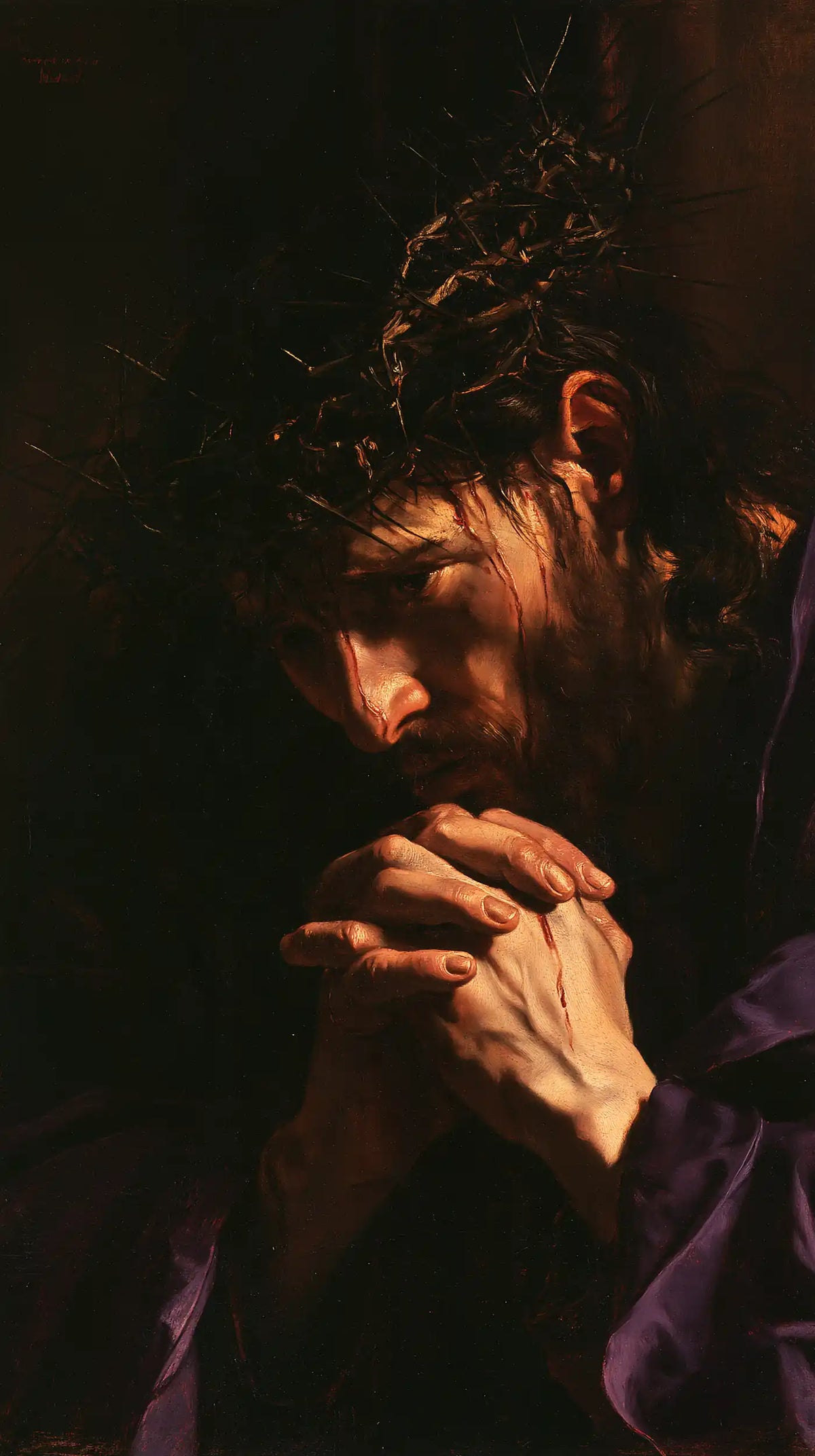 Jesus Crowned with Thorns — Lips Close to Prayer