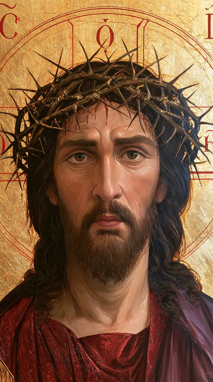 Jesus Crowned with Thorns — Red at the Foot of the Nimbus