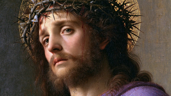 Jesus Crowned with Thorns — The Gaze above the Lilac Shoulder