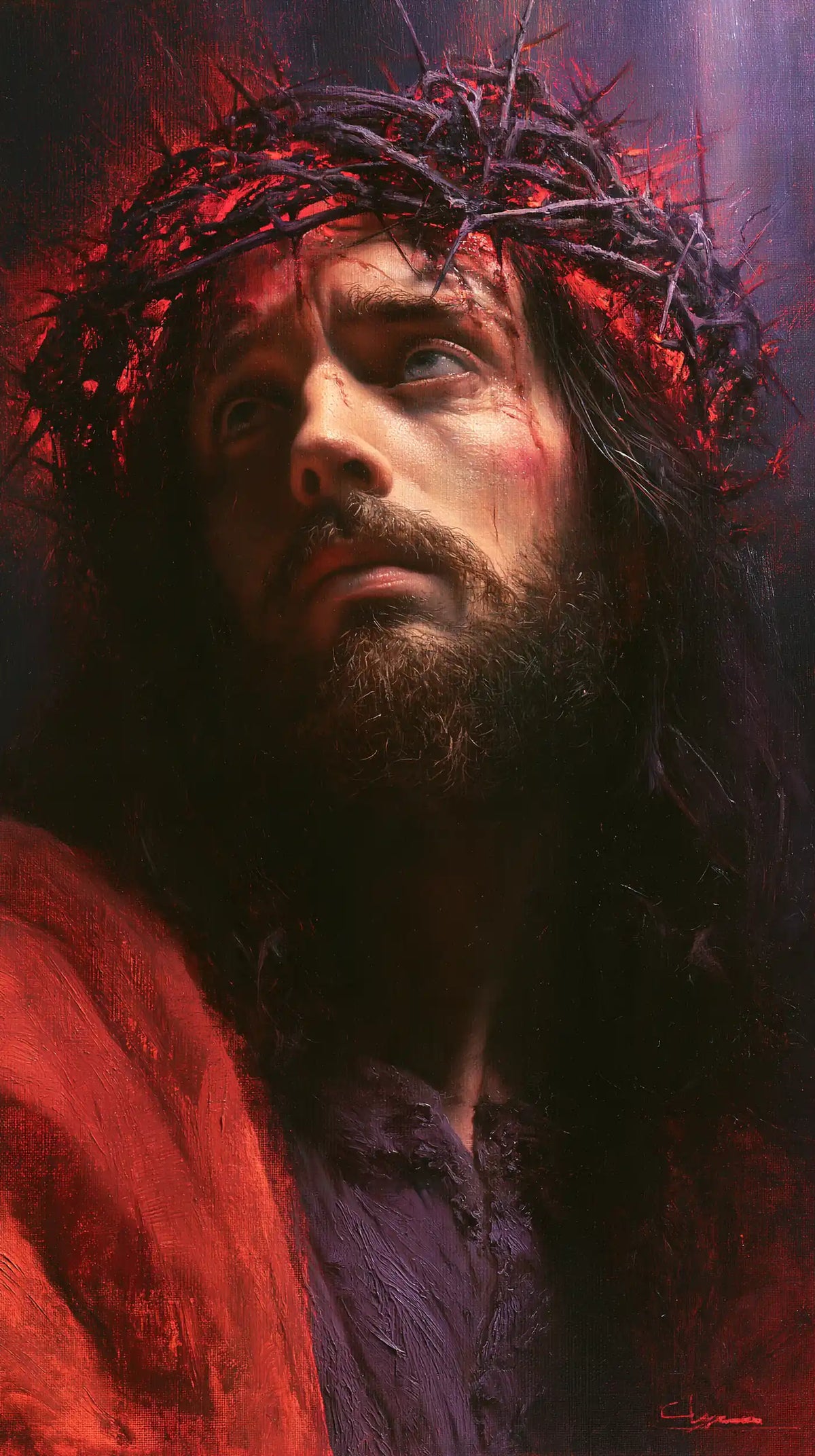 Jesus Crowned with Thorns — Red upon the Waiting Shoulder