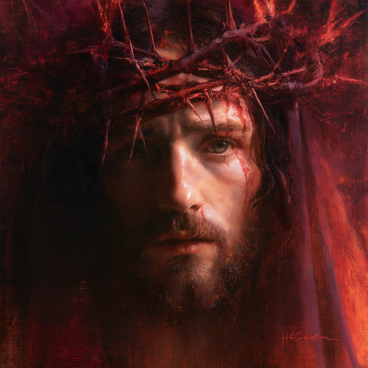 Jesus Crowned with Thorns — The Red Veil of Presence