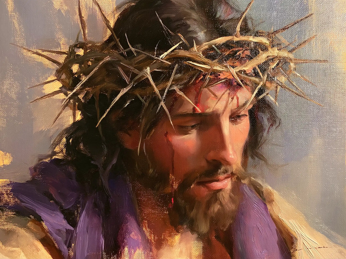 Jesus Crowned with Thorns — Straw-Colored Brambles in Gentle Daylight
