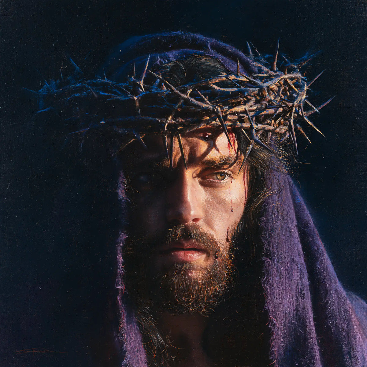 Jesus Crowned with Thorns — The Gaze beneath the Hood of Night
