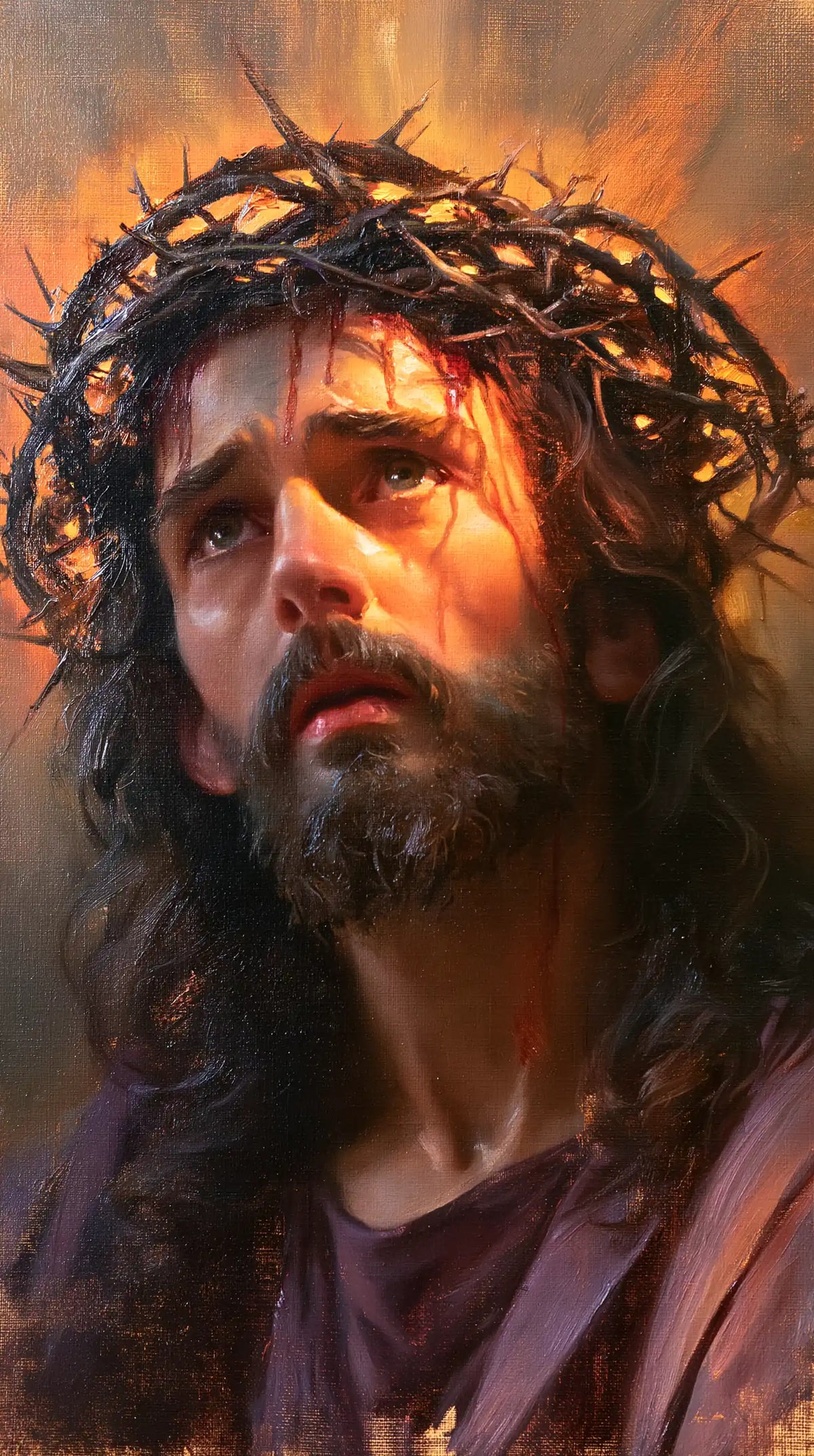 Jesus Crowned with Thorns — The Fiery Cheek and the Mauve Cloak