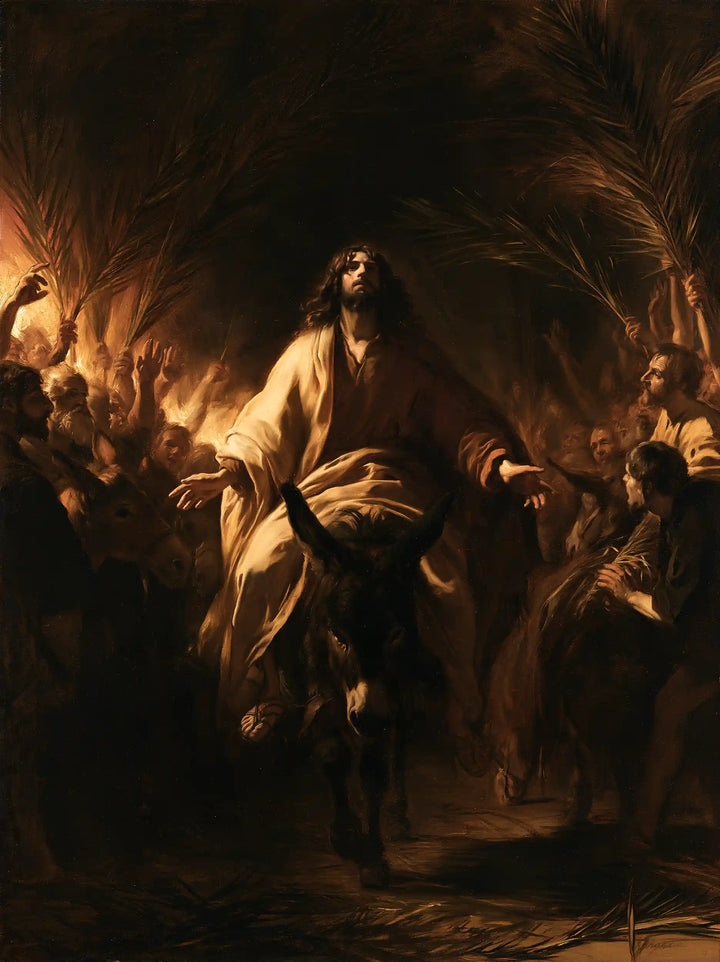 Jesus Enters Jerusalem – Caravaggio Tenebrism · Portrait no. 8