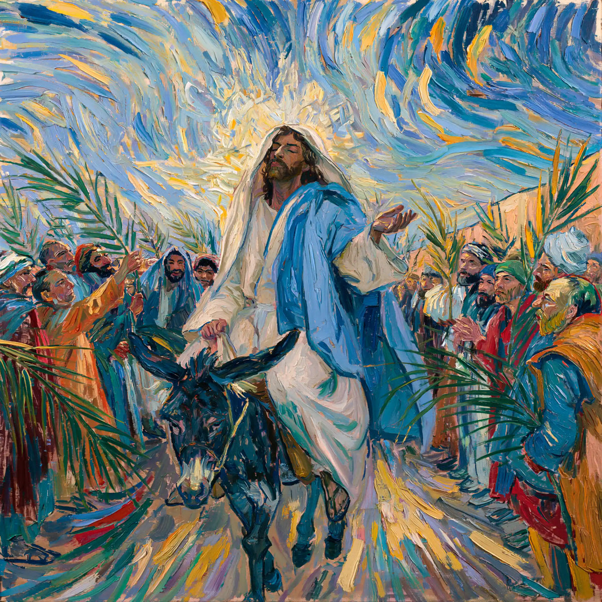 Jesus Enters Jerusalem – Post-Impressionist · Square no. 6