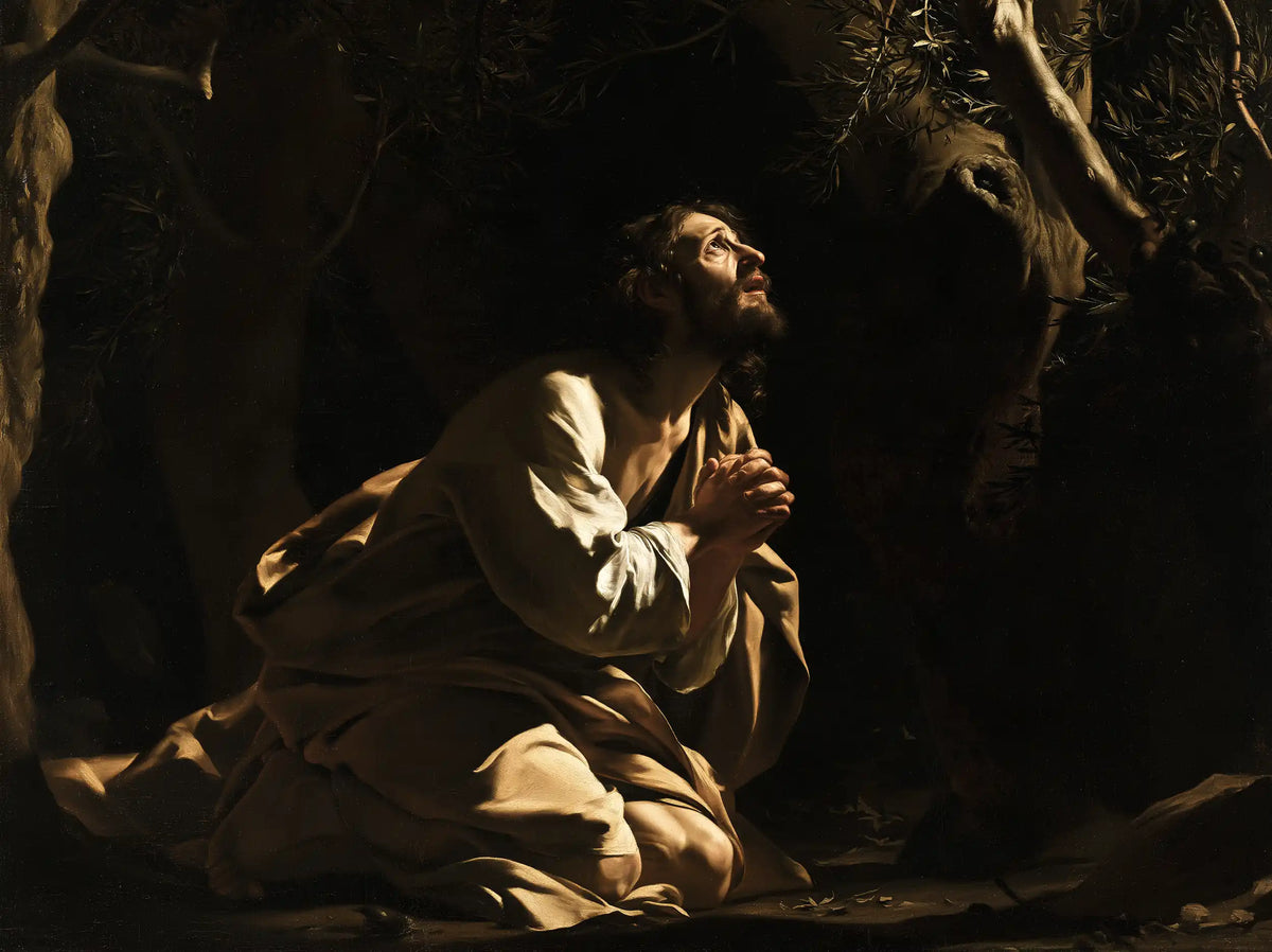 Jesus in Gethsemane - Caravaggio Tenebrism · Landscape n° 4