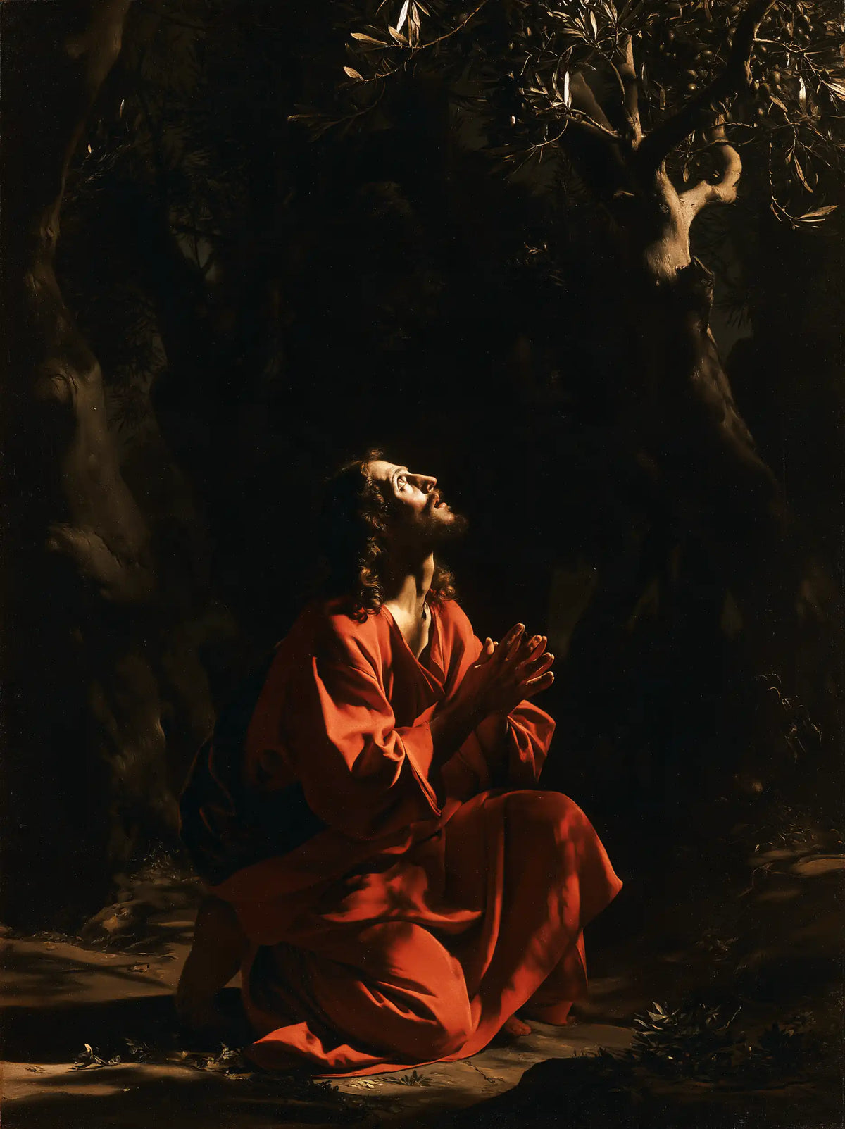 Jesus in Gethsemane - Caravaggio Tenebrism · Portrait n° 12