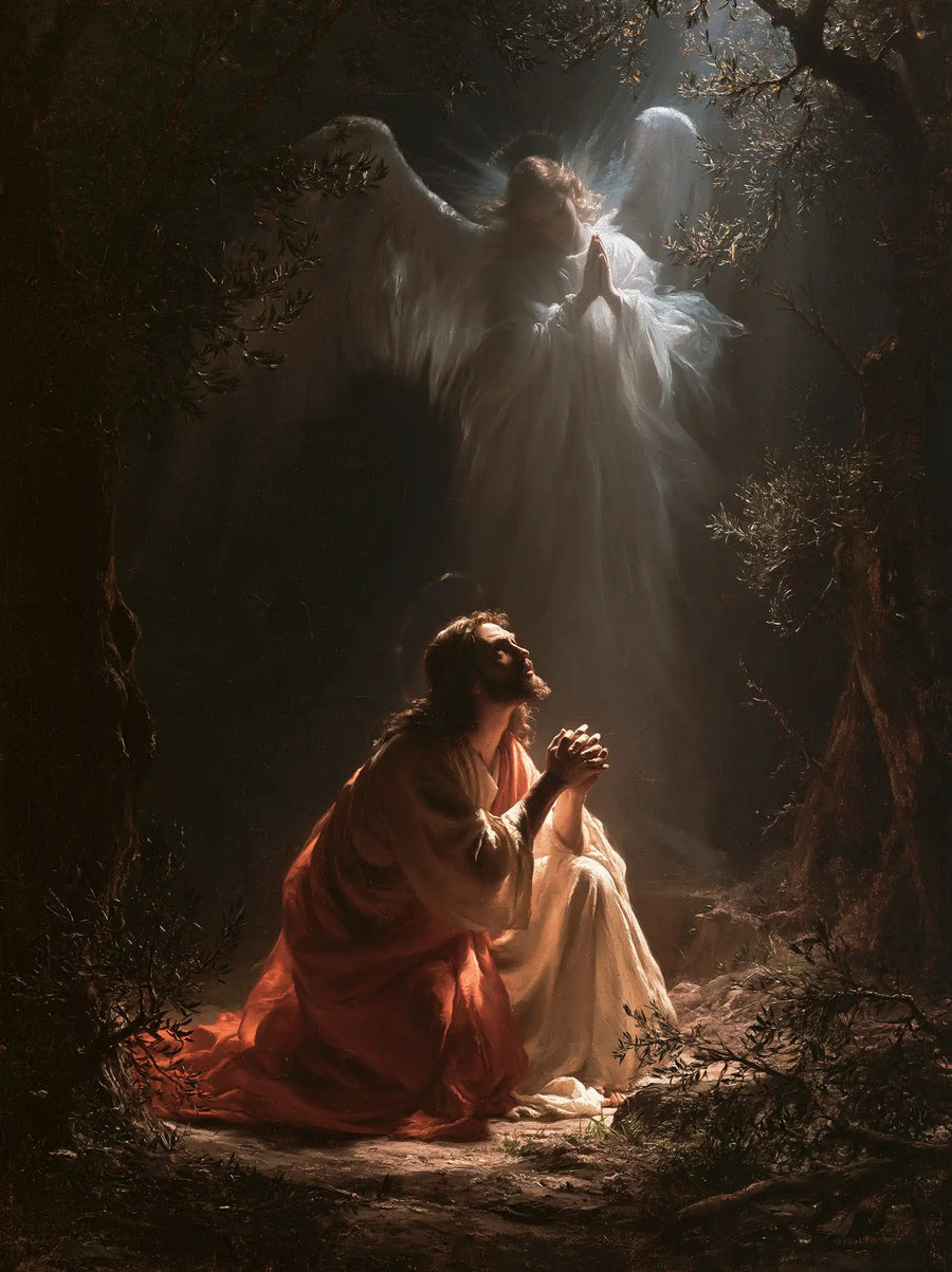 Jesus in Gethsemane — The Angel above the Crimson