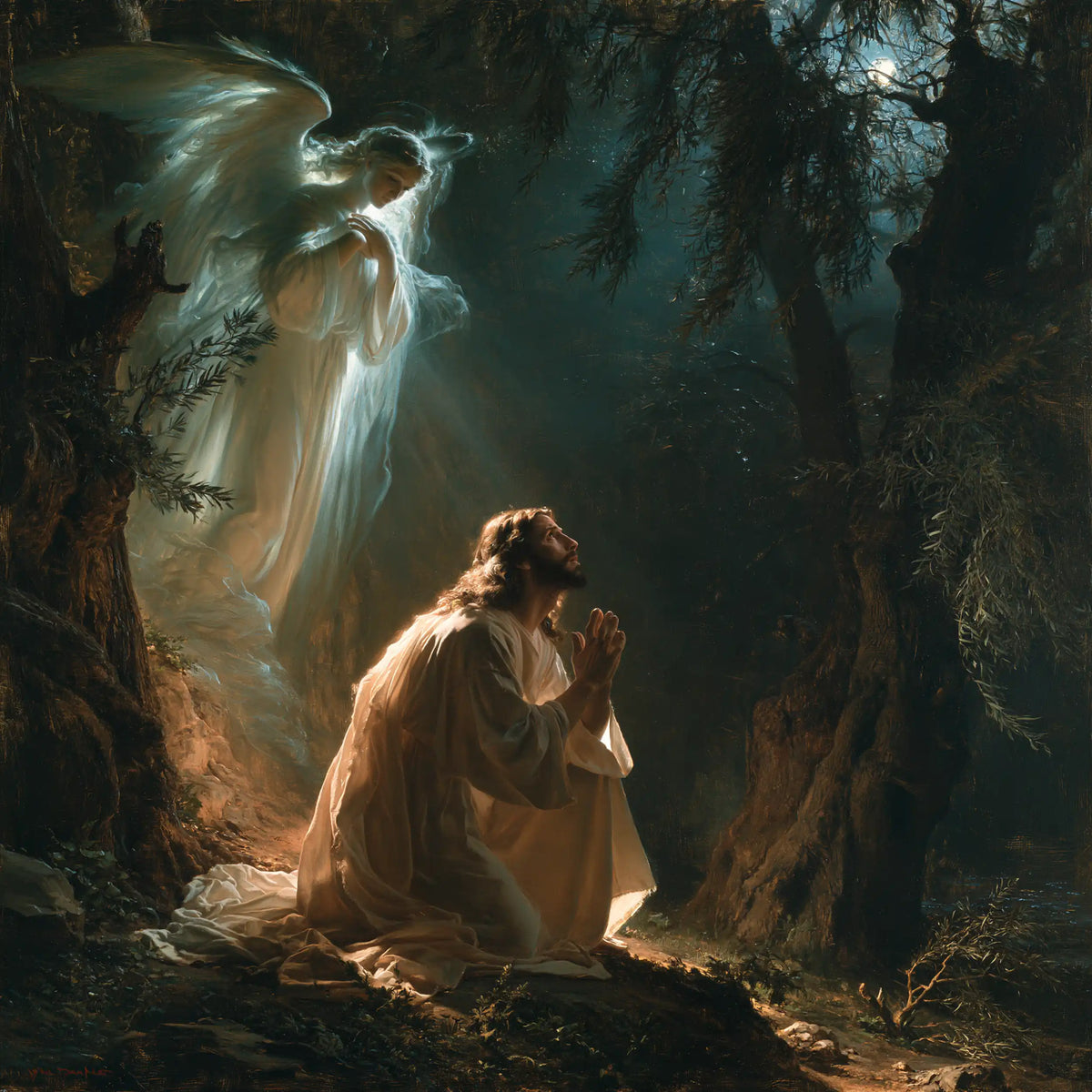 Jesus in Gethsemane - Jesus and the Consoling Angel · Square n° 3