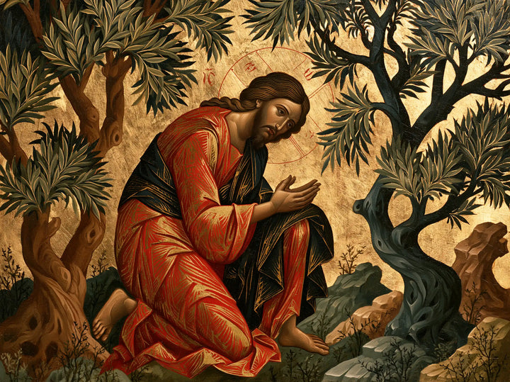 Jesus in Gethsemane - Contemporary Byzantine · Landscape n° 1