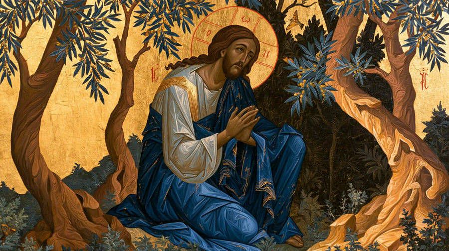 Jesus in Gethsemane - Contemporary Byzantine · Landscape n° 10