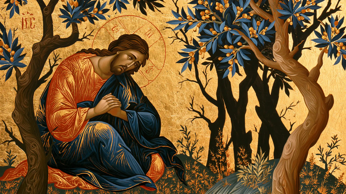Jesus in Gethsemane - Contemporary Byzantine · Landscape n° 13
