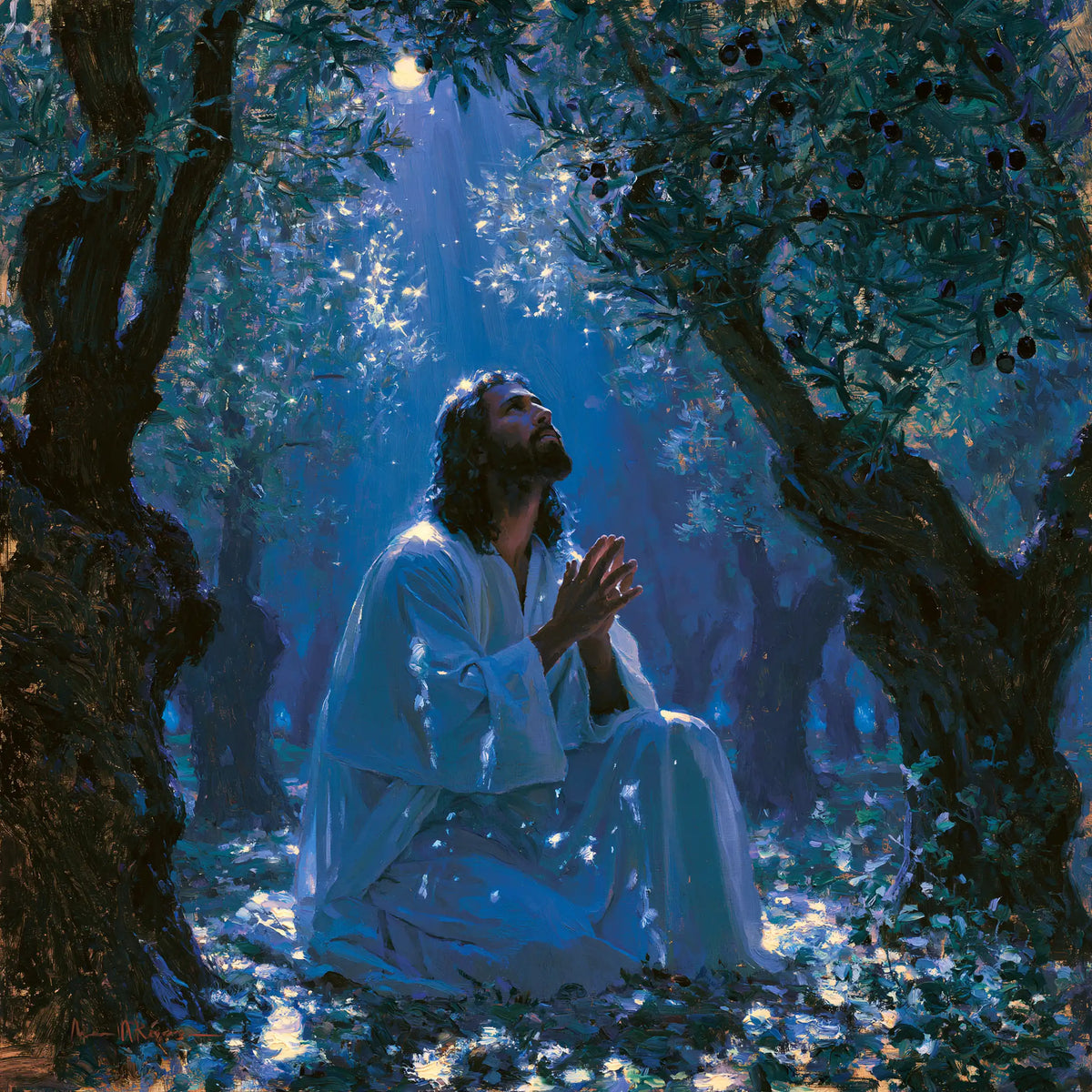 Jesus in Gethsemane - Impressionist · Square n° 5