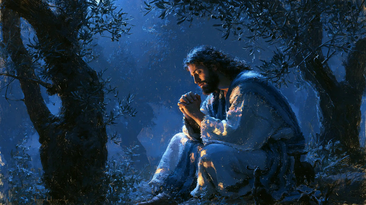 Jesus in Gethsemane - Midnight Blue Chiaroscuro · Landscape n° 12