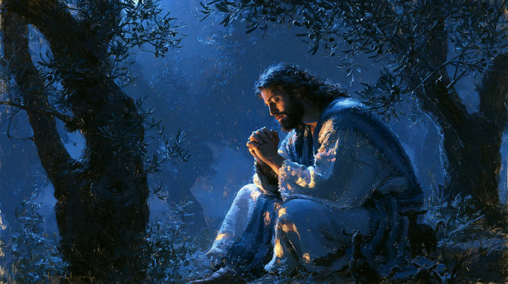 Jesus in Gethsemane - Midnight Blue Chiaroscuro · Landscape n° 12