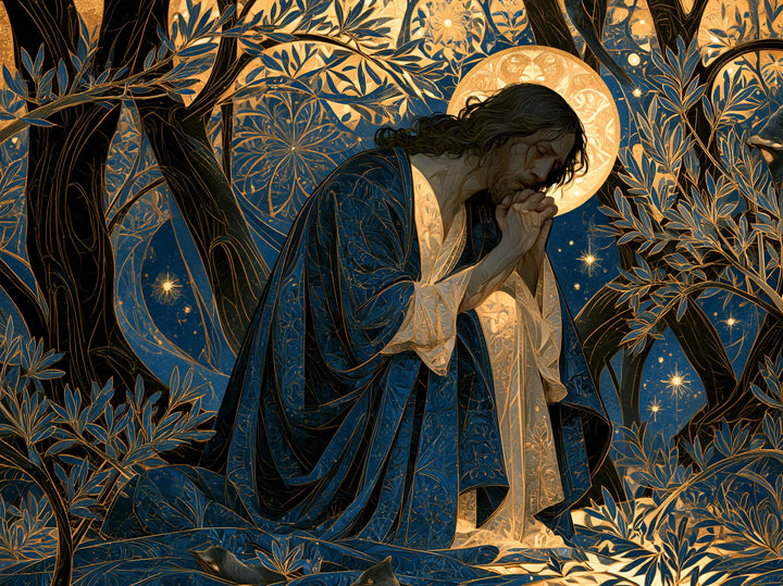 Jesus in Gethsemane - Sacred Art Nouveau · Landscape n° 8