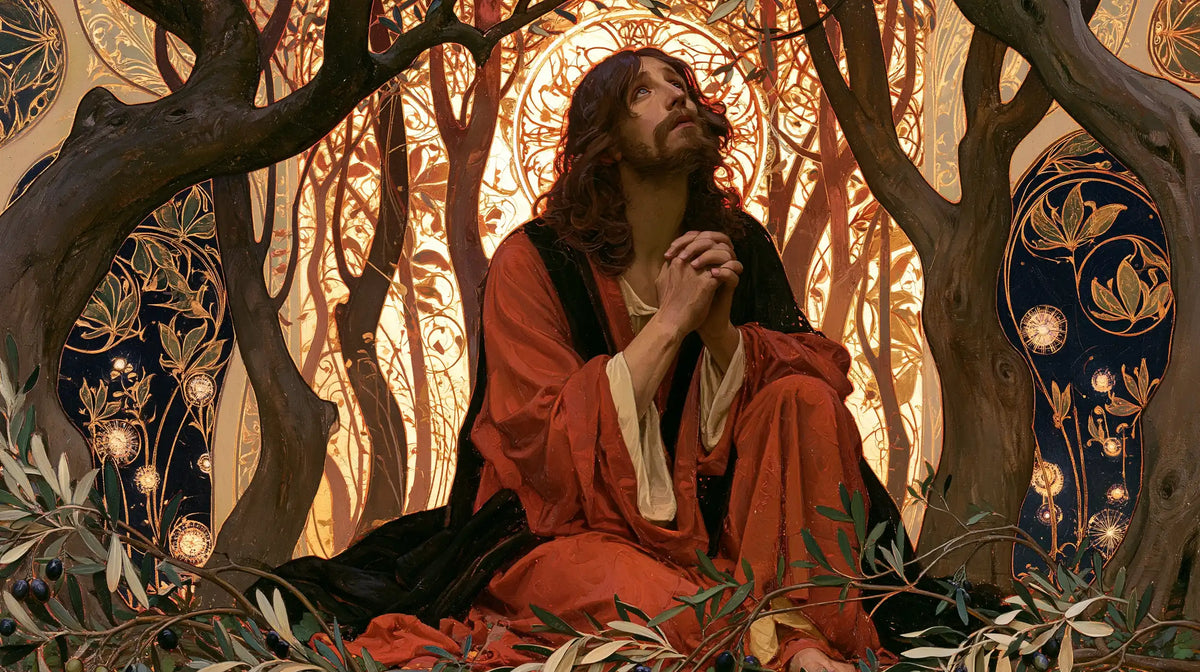Jesus in Gethsemane - Sacred Art Nouveau · Landscape n° 10