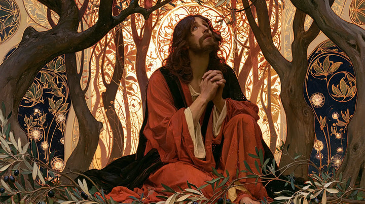 Jesus in Gethsemane - Sacred Art Nouveau · Landscape n° 10