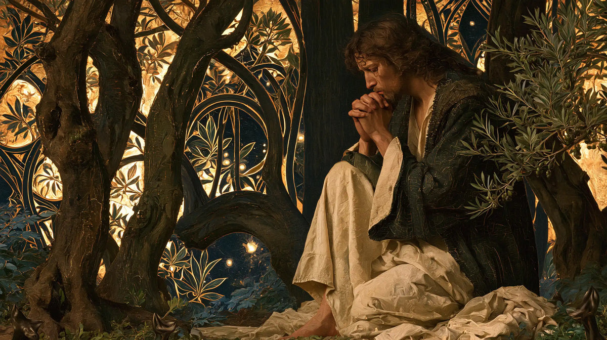 Jesus in Gethsemane - Sacred Art Nouveau · Landscape n° 13