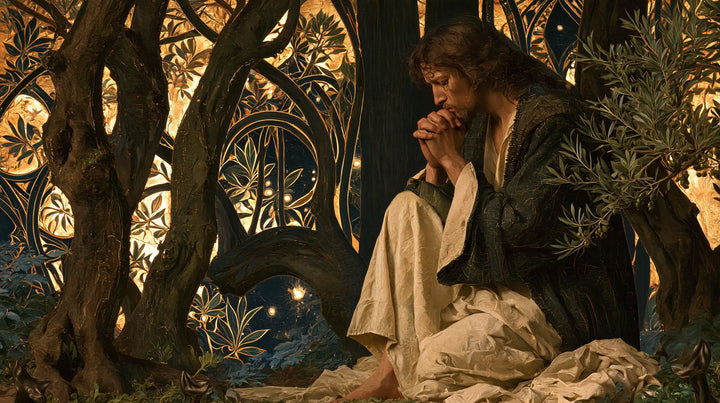 Jesus in Gethsemane - Sacred Art Nouveau · Landscape n° 13