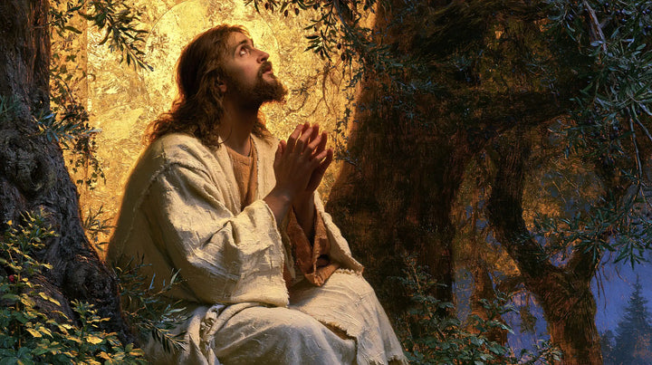 Jesus in Gethsemane — The Gaze in the Radiance of Leaves