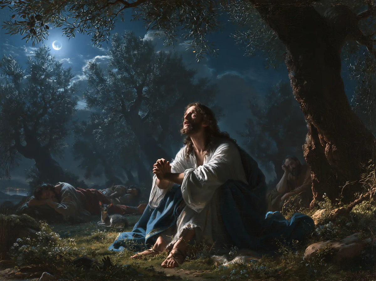 Jesus in Gethsemane - Jesus and the Sleeping Apostles · Landscape n° 2