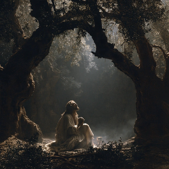 Jesus in Gethsemane — Prayer before the Cup of Light