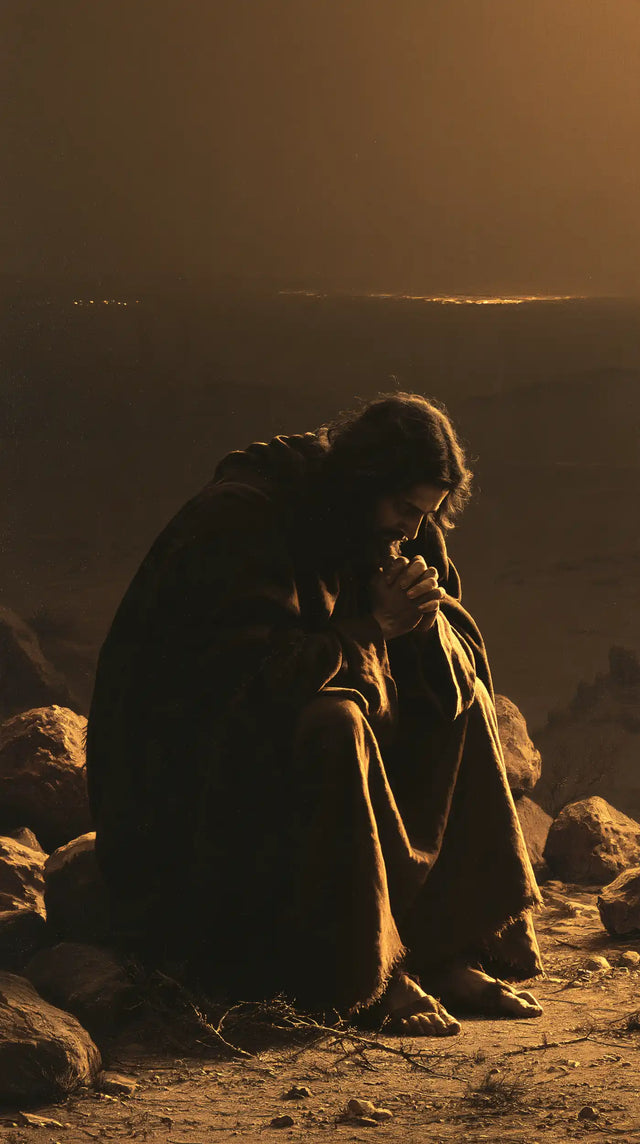 Jesus in the Desert - Black and Gold · Portrait n° 1