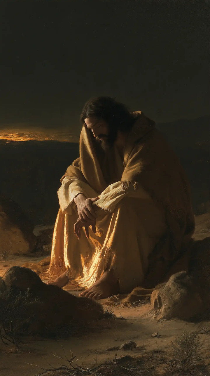 Jesus in the Desert - Black and Gold · Portrait n° 8
