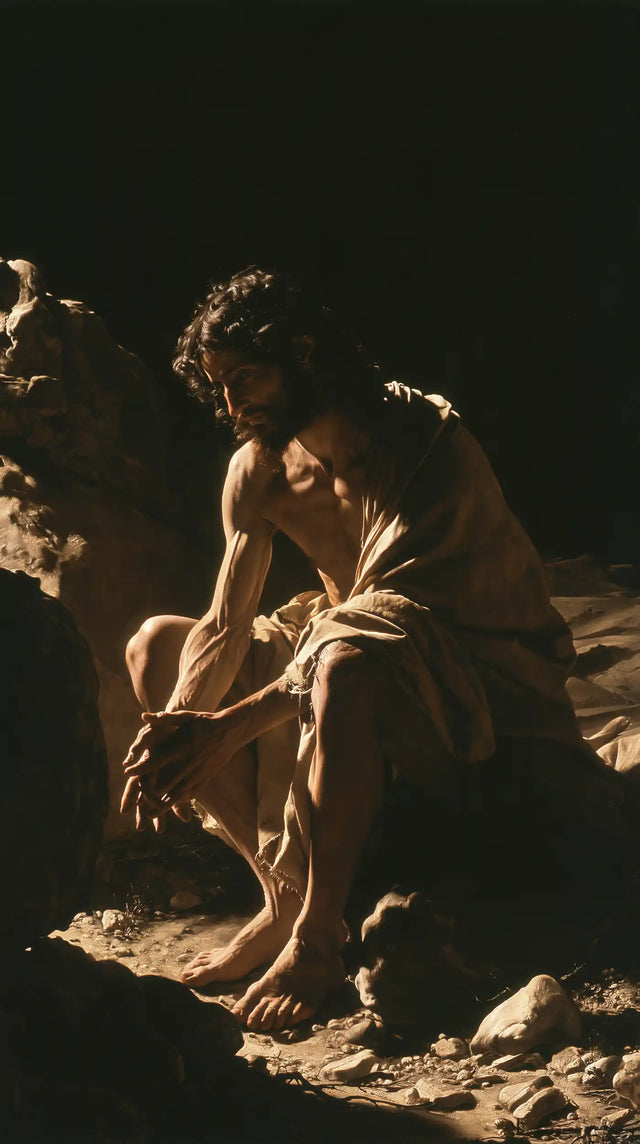 Jesus in the Desert - Caravaggio Tenebrism · Portrait n° 1