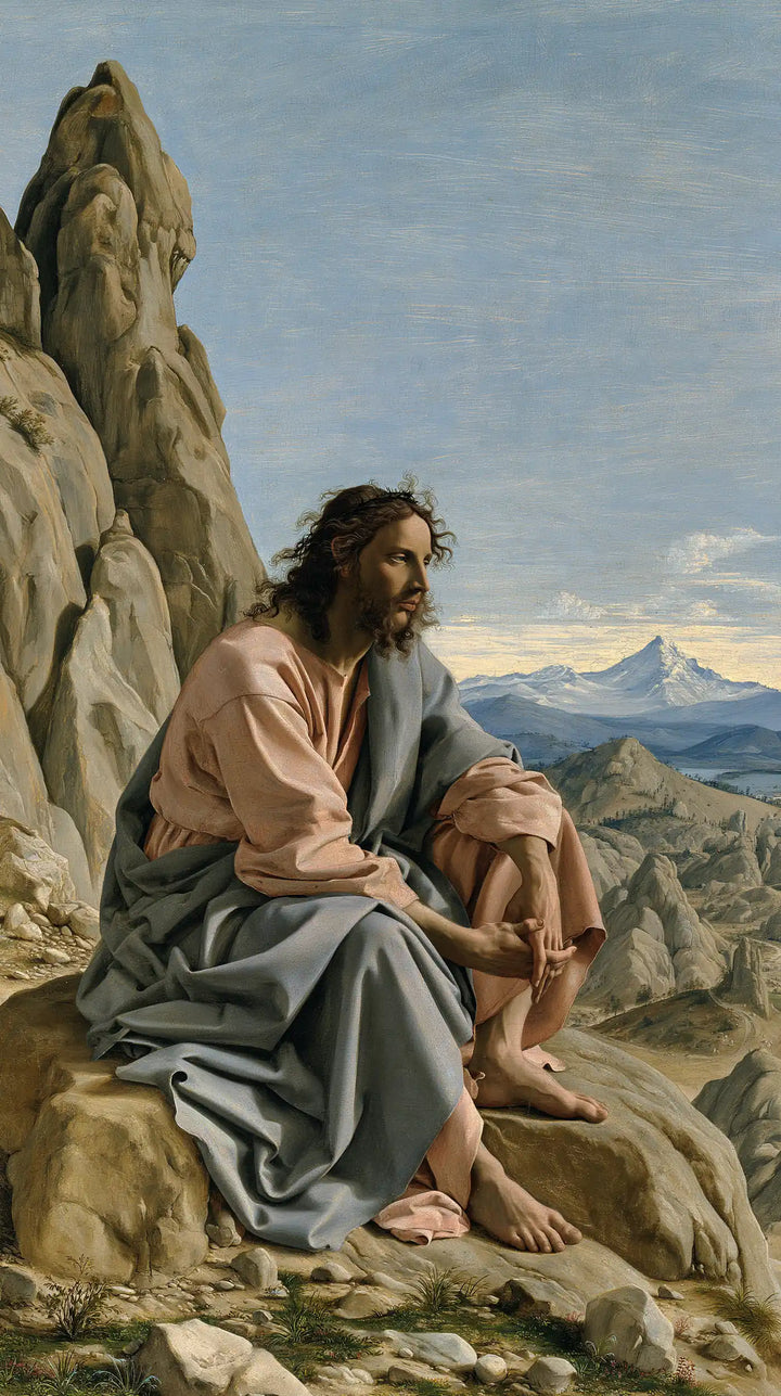 Jesus in the Desert — The Raised Knee Facing the Mountains