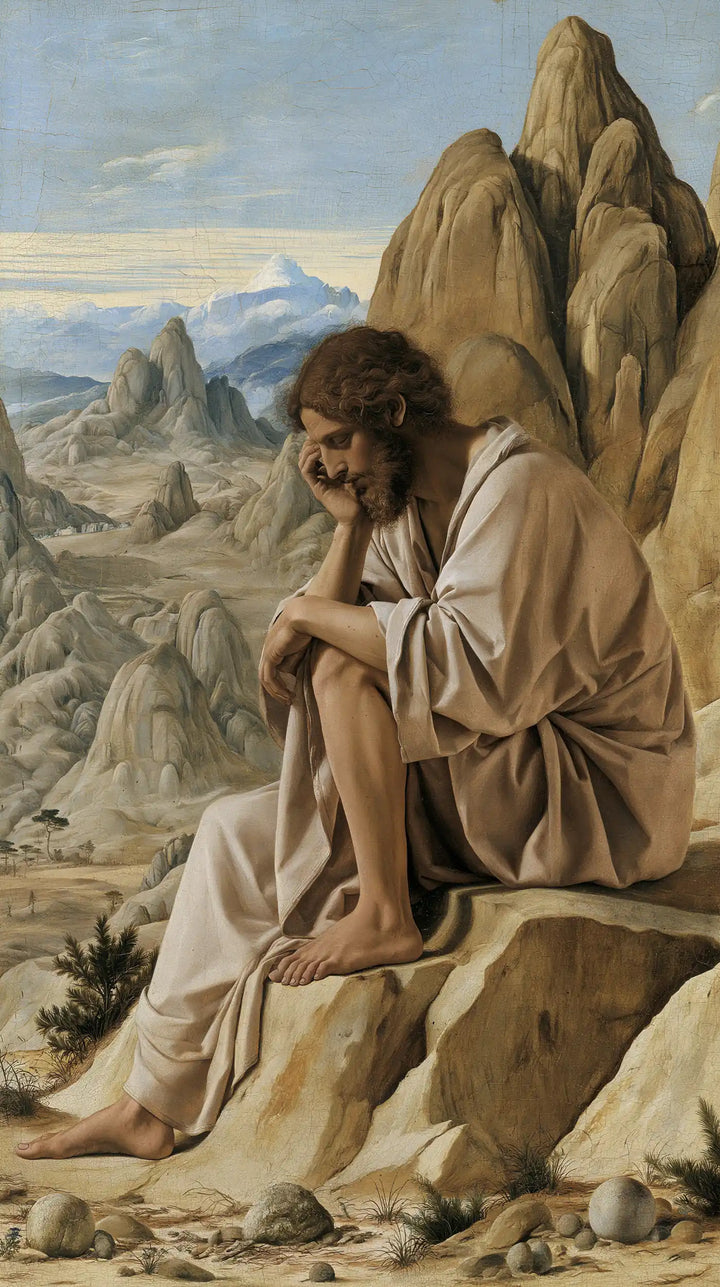 Jesus in the Desert — The Bowed Brow Above the Gorge