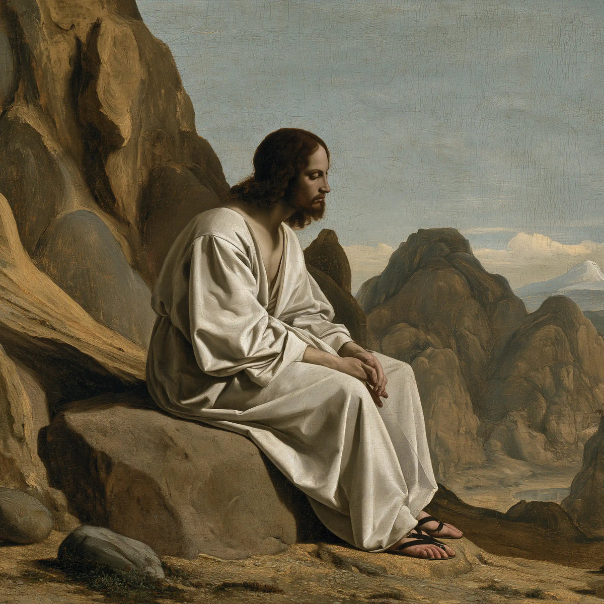 Jesus in the Desert — The Halt Beneath the Ochre Rampart
