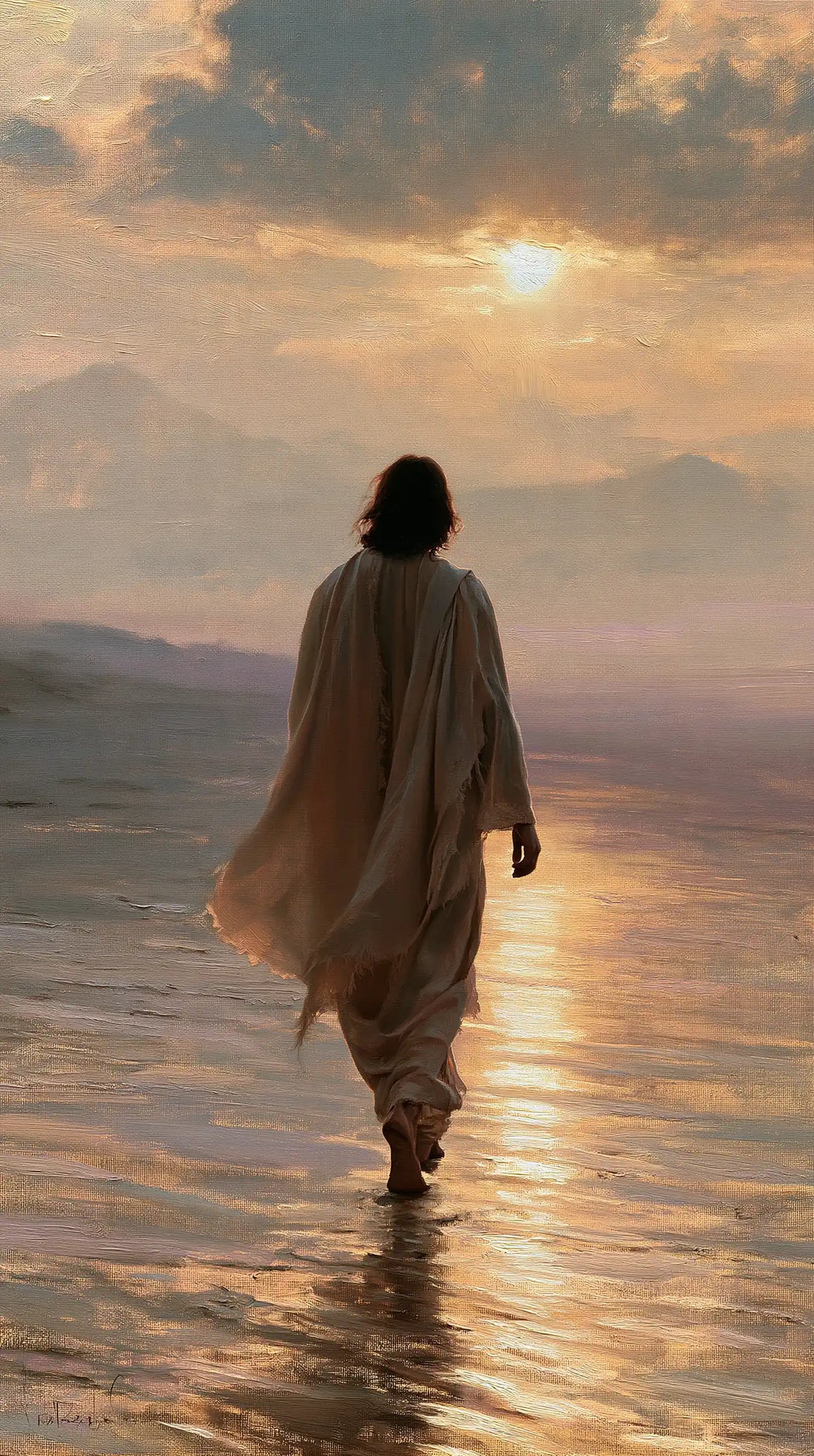 Jesus in the Desert — The Traveller Beneath the Break in the Clouds
