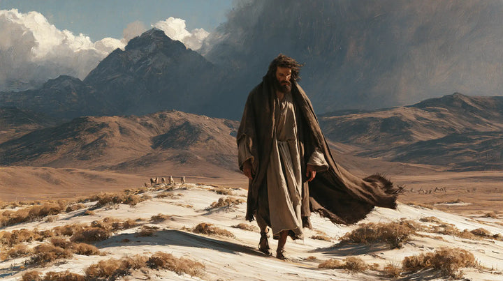 Jesus in the Desert — The Traveller on the Sandy Ridge