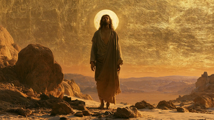 Jesus in the Desert — The Step beneath the Disc of Light