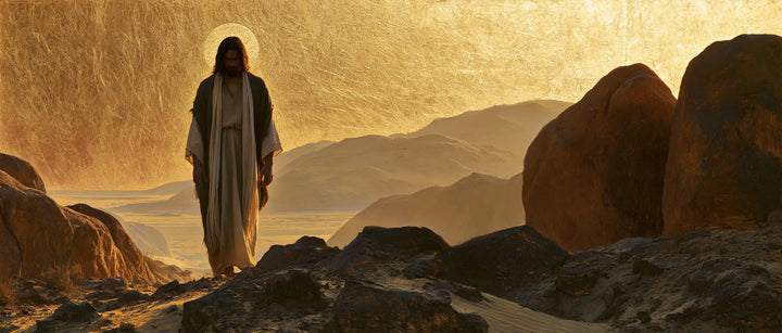 Jesus in the Desert — Walking beside the Amber Hills