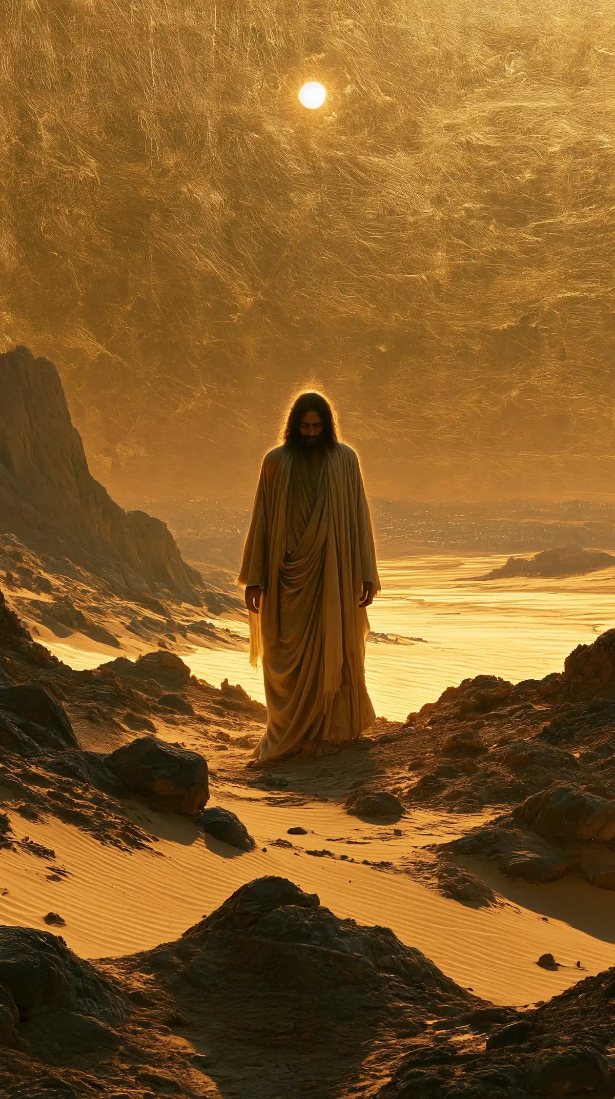 Jesus in the Desert — The Small Presence beneath the Solar Spark