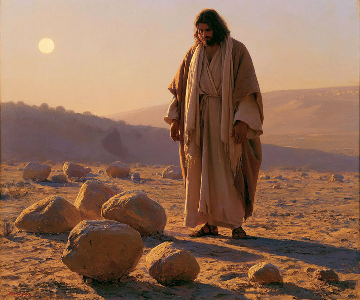 Jesus in the Desert — The Walker’s Shadow among the Pale Stones