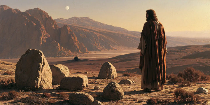 Jesus in the Desert — The Brown Cloak Facing the Rosy Cliffs