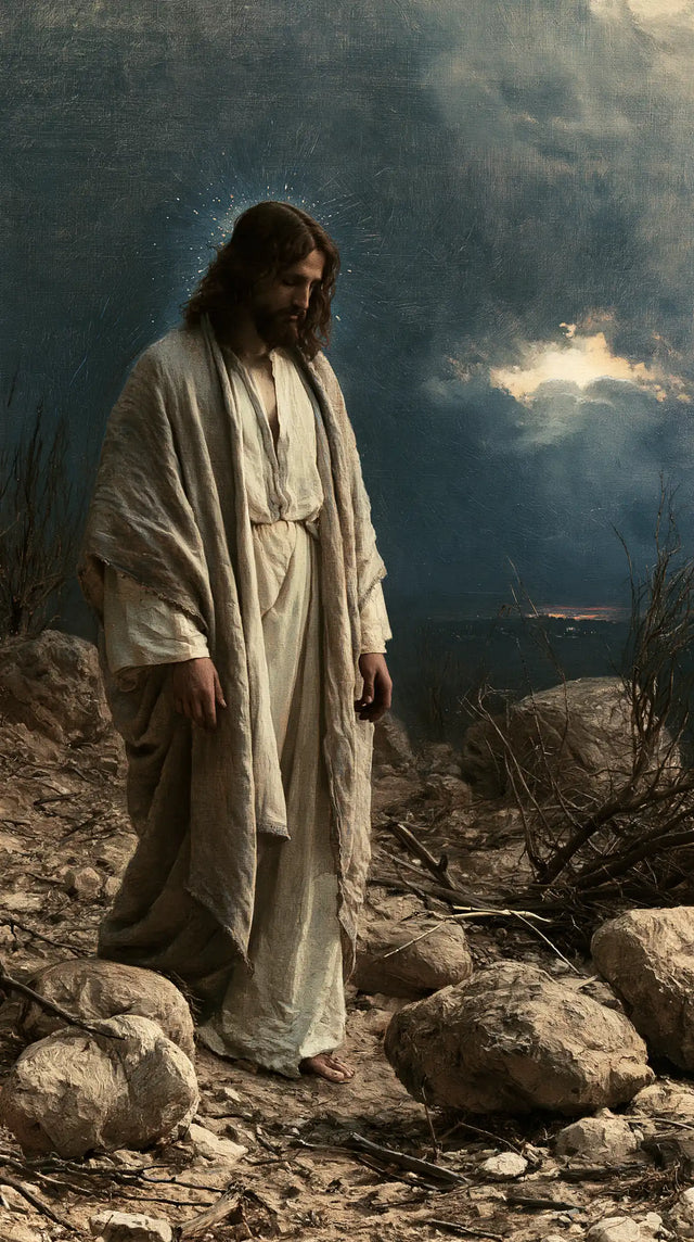 Jesus in the Desert — Silence Gathered at the Waist