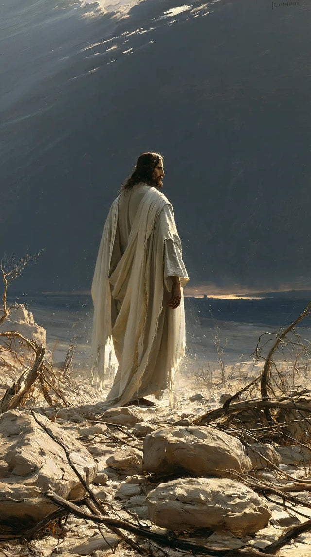 Jesus in the Desert — The Pale Train beneath the Slanting Rays