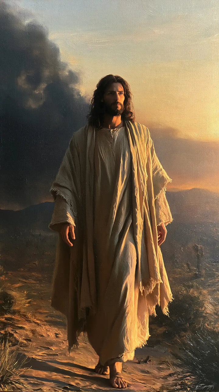 Jesus in the Desert — The Pale Step beneath the Fringed Cloth