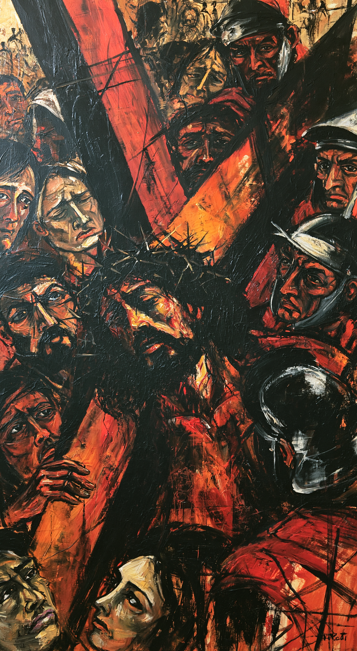 The Stations of the Cross — The Ochre Face beside the Black Armor