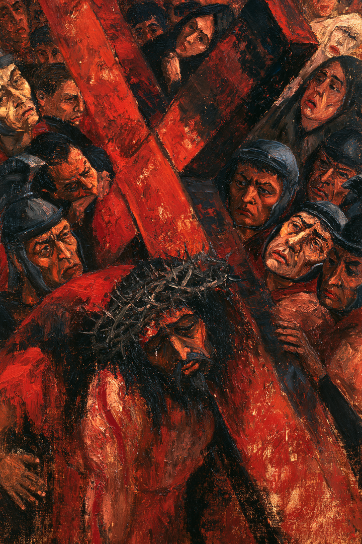 The Stations of the Cross — Red Shoulders beneath the Witnesses