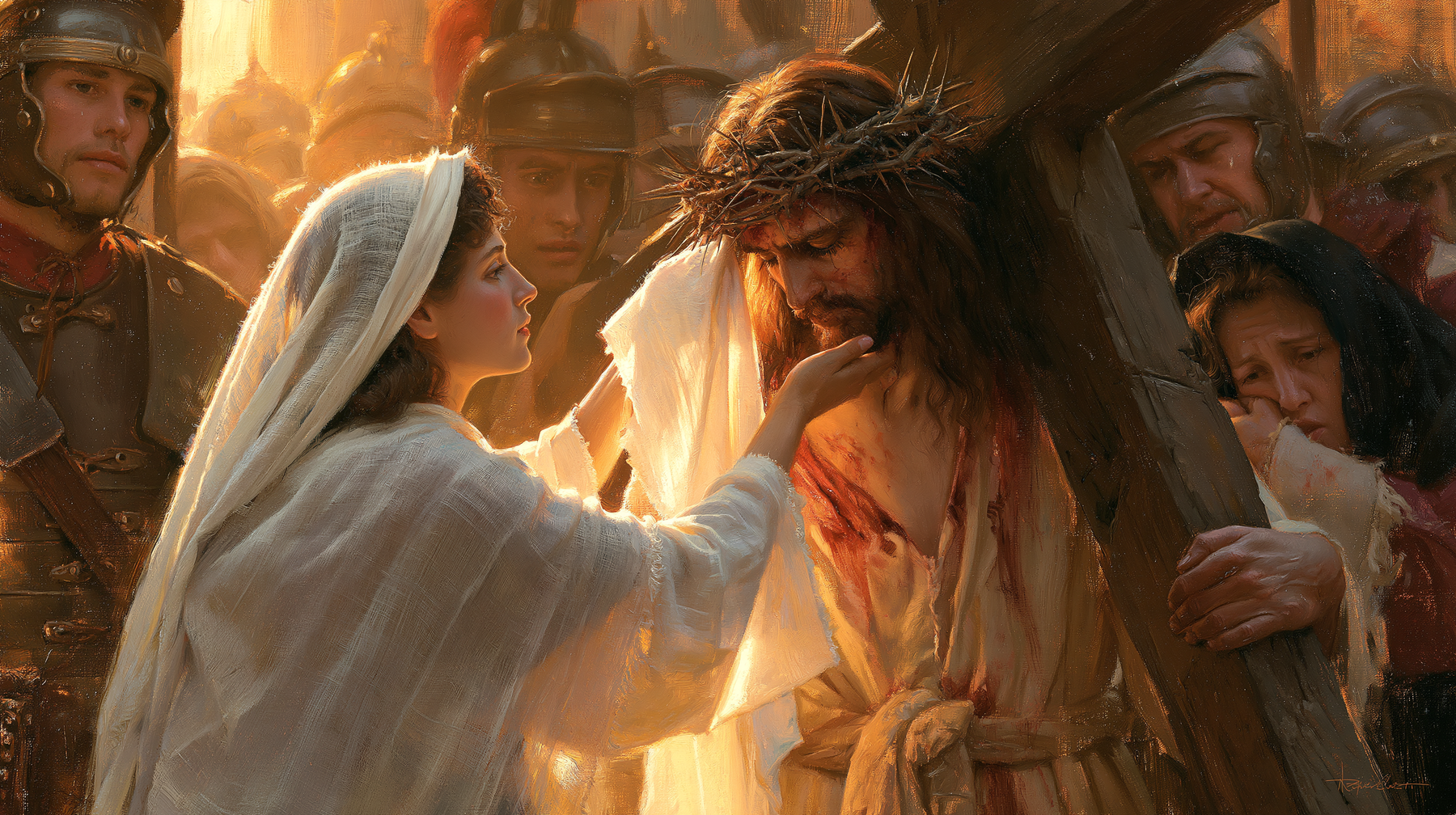 The Stations of the Cross - Veronica and the face of Christ · Landscape n° 16