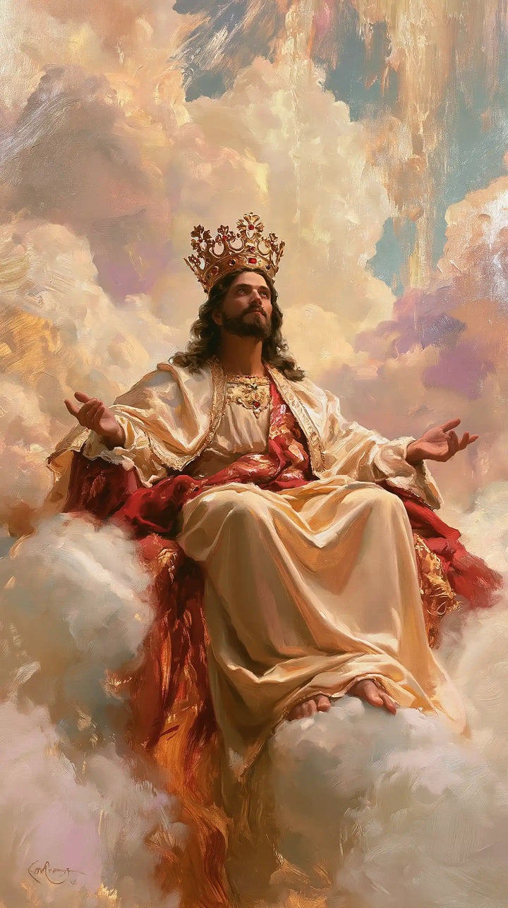 Jesus the King — Palms in Apricot Mists